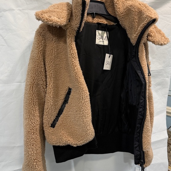NWT Sam Nala Sherpa Jacket Camel Color S - Picture 4 of 6